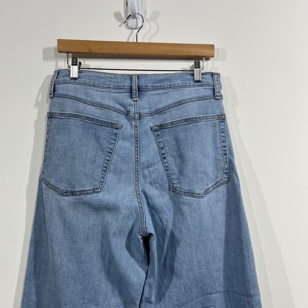 Rag & Bone Serena High-Rise Crop Wide Leg Jeans Light Wash Blue Denim Womens 29 - Picture 9 of 13
